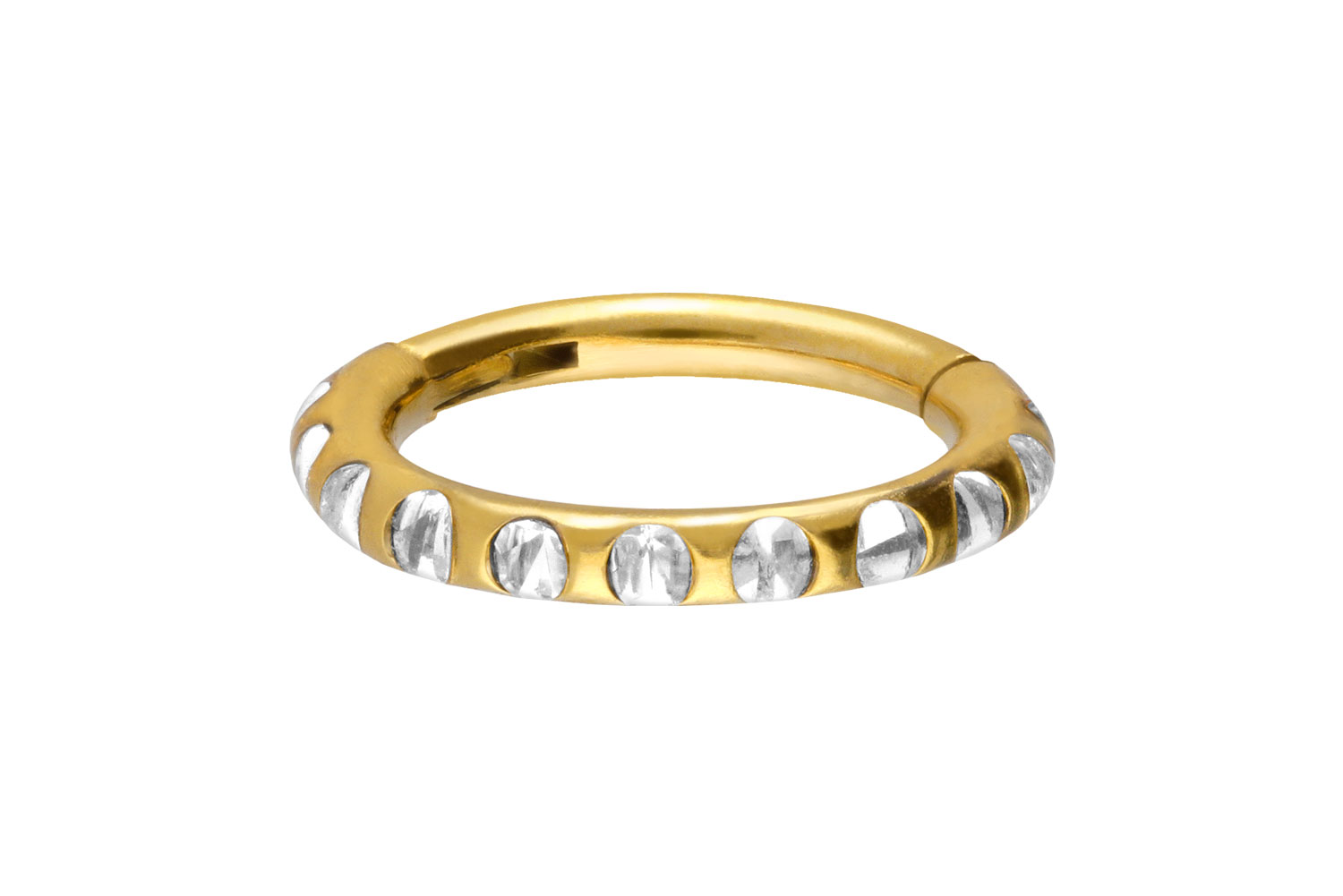 Titan Segmentring Clicker Piercing KRISTALLE + EPOXY